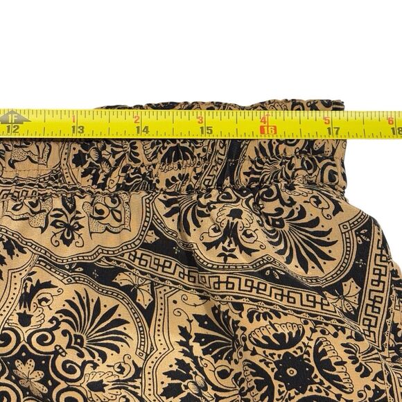 Daniel Field 100% Silk Capri Pants Womens Large 14/16 Black Brown Exotic Print - Picture 5 of 10
